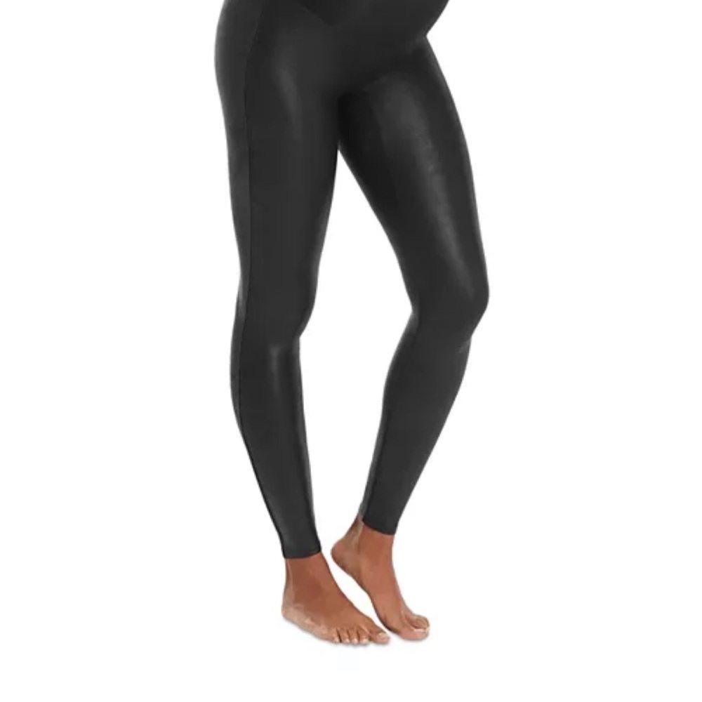 Spanx maternity faux leather leggings